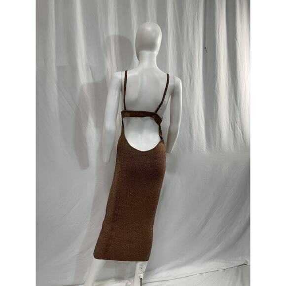 Retrofete 'Amster' Brown Cut Out Dress Size XL - Picture 3 of 5